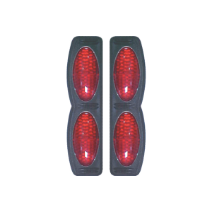 OLHO DE GATO LUMINOSO DUPLO COM BASE PRETA VERMELHO