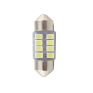 LAMPADA LED TORPEDO 31MM SUPER BRANCA COM 8 LED