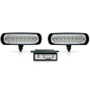 KIT FAROL AUXILIAR RETANGULAR COM 16 LEDS 3 EM 1 SLIM 12 E 24V PRETO