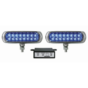 KIT FAROL AUXILIAR ILUMI COM 16 LEDS 3 EM 1 SLIM 12E 24V AZUL