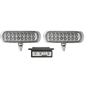 KIT FAROL AUXILIAR ILUMI COM 16 LEDS 3 EM 1 SLIM 12 E 24V VERMELHO