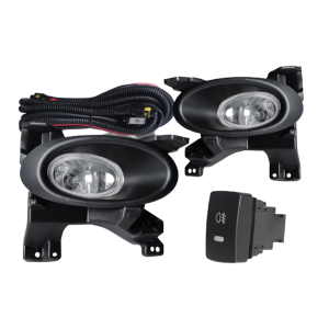 KIT FAROL MILHA HONDA CITY 2009 ATÉ 2011 BOTÃO ORIGINAL ARO CROMADO