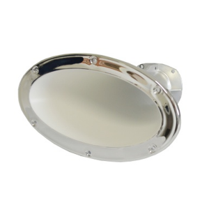 CORNETAO OVAL 1400 PRATA VIVO COM BORDA CROMADA ROSCA