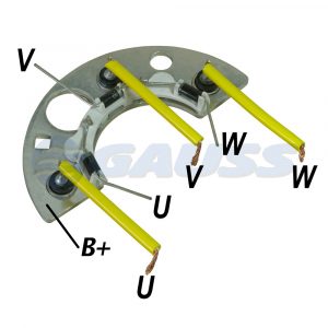 CONJUNTO RETIFICADOR DEL REY SCALA CORCEL II BELINA PAMPA 55 AMPERES COM TRIO DIODO