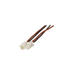 CONECTOR 2 VIAS QUADRADO BRANCO COM FIO 1MM E TERMINAL