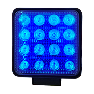 FAROL AUXILIAR QUADRADO COM 16 LEDS AZUL 42W 12 E 24V 8000K