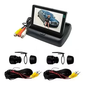 KIT MONITOR LCD 4.3 COM 2 CAMERAS 2X1 DIANTEIRA E TRASEIRA