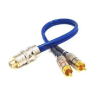 CABO RCA PRIME Y 2 METROS PLUG METAL AZUL 5MM BLINDADO