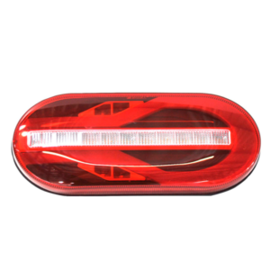CONJUNTO LANTERNA TRASEIRA CAMINHÃO LED MODELO R RED COM DIRECIONADOR DE SEQUENCIA 24V FIXA SUPERIOR LADO DIREITO