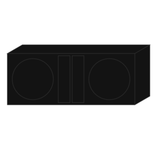 CAIXA PARA 2 FALANTES DE 12" 40L DUTO RETANGULAR CENTRAL 8CM CARPETE GRAFITE