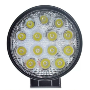 FAROL AUXILIAR REDONDO COM 14 LEDS BRANCO 42W 12 E 24V