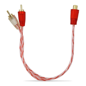 CABO RCA Y 2M 1F BRONZE INJETADO SVART VERMELHO TRANSPARENTE