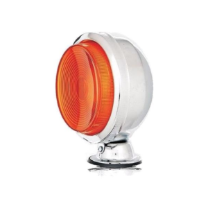 LANTERNA BOJUDA CROMADA BAIXA AMARELA