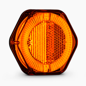 LANTERNA DE POSIÇÃO LED COM GUIA DE LUZ AMBAR BIVOLT SEM SUPORTE