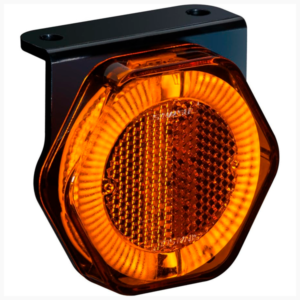 LANTERNA DE POSIÇÃO LED COM GUIA DE LUZ AMBAR BIVOLT COM SUPORTE